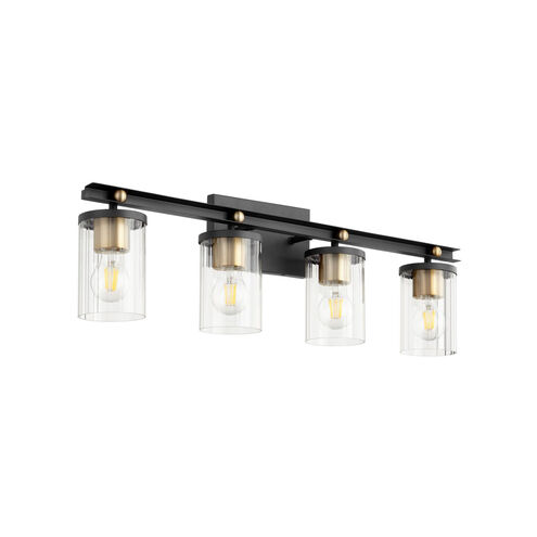 Empire 4 Light 29 inch Noir with Aged Brass Vanity Light Wall Light