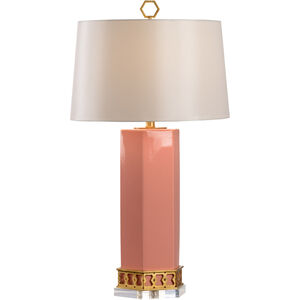 Shayla Copas 33 inch 100.00 watt Coral/Antique Gold Leaf/Clear Table Lamp Portable Light