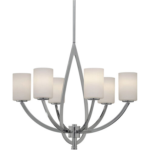 Keli 6 Light 27.25 inch Chrome Chandelier Ceiling Light