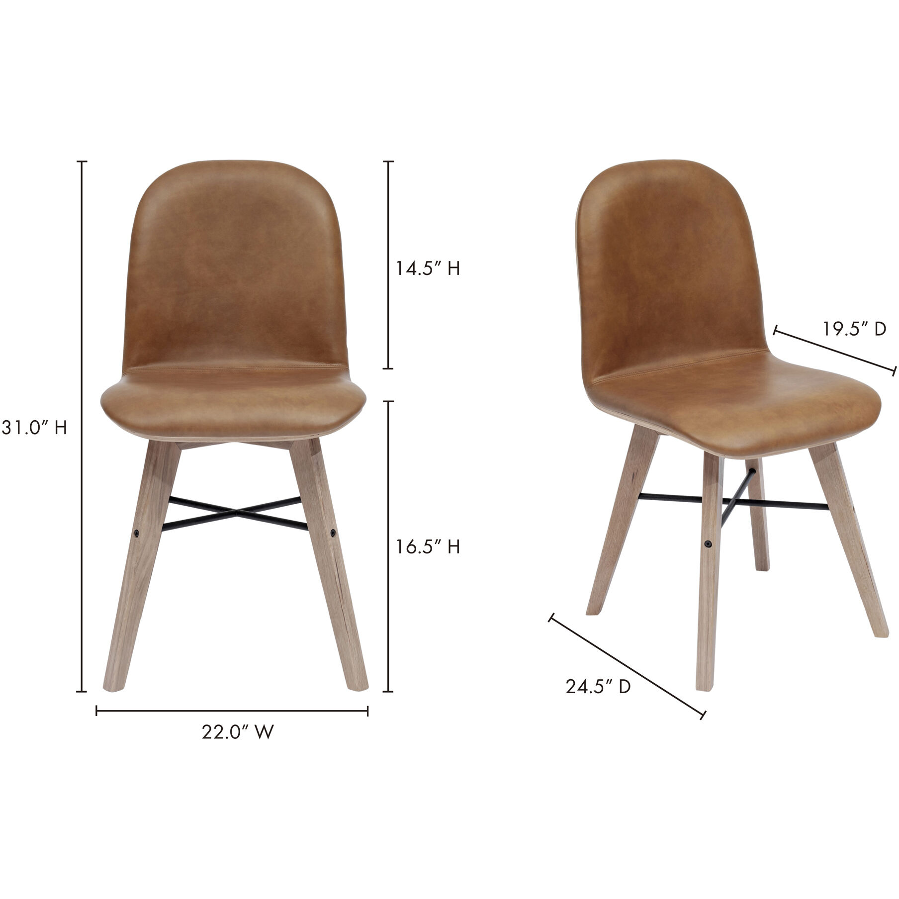 Napoli Brown Dining Chair, Set of 2