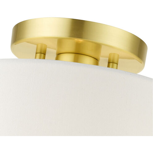 Meridian 1 Light 10 inch Satin Brass Semi Flush Ceiling Light