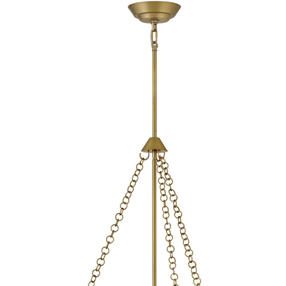 Veleta 4 Light 22 inch Lacquered Brass Chandelier Ceiling Light, Single Tier