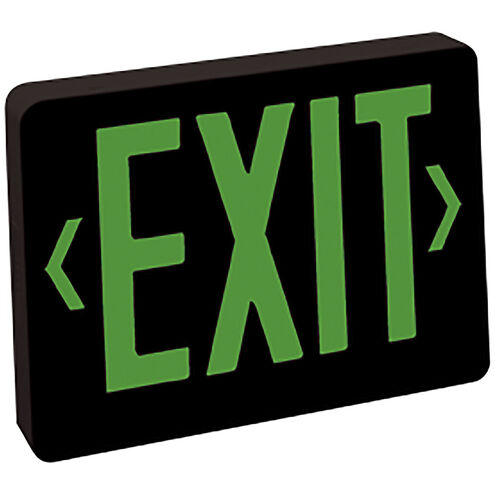 Aaliyah 1 Light Green Letters and Black Housing Exit / Emergency Ceiling Light