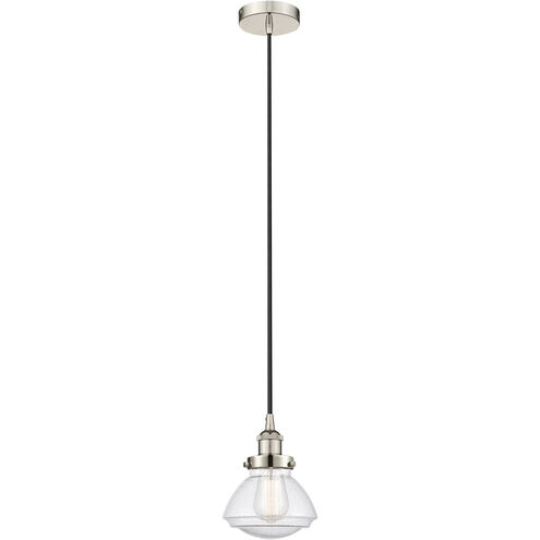 Edison Olean LED 7 inch Polished Nickel Mini Pendant Ceiling Light