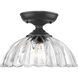 Audra 1 Light 11.75 inch Matte Black Semi-Flush Mount Ceiling Light