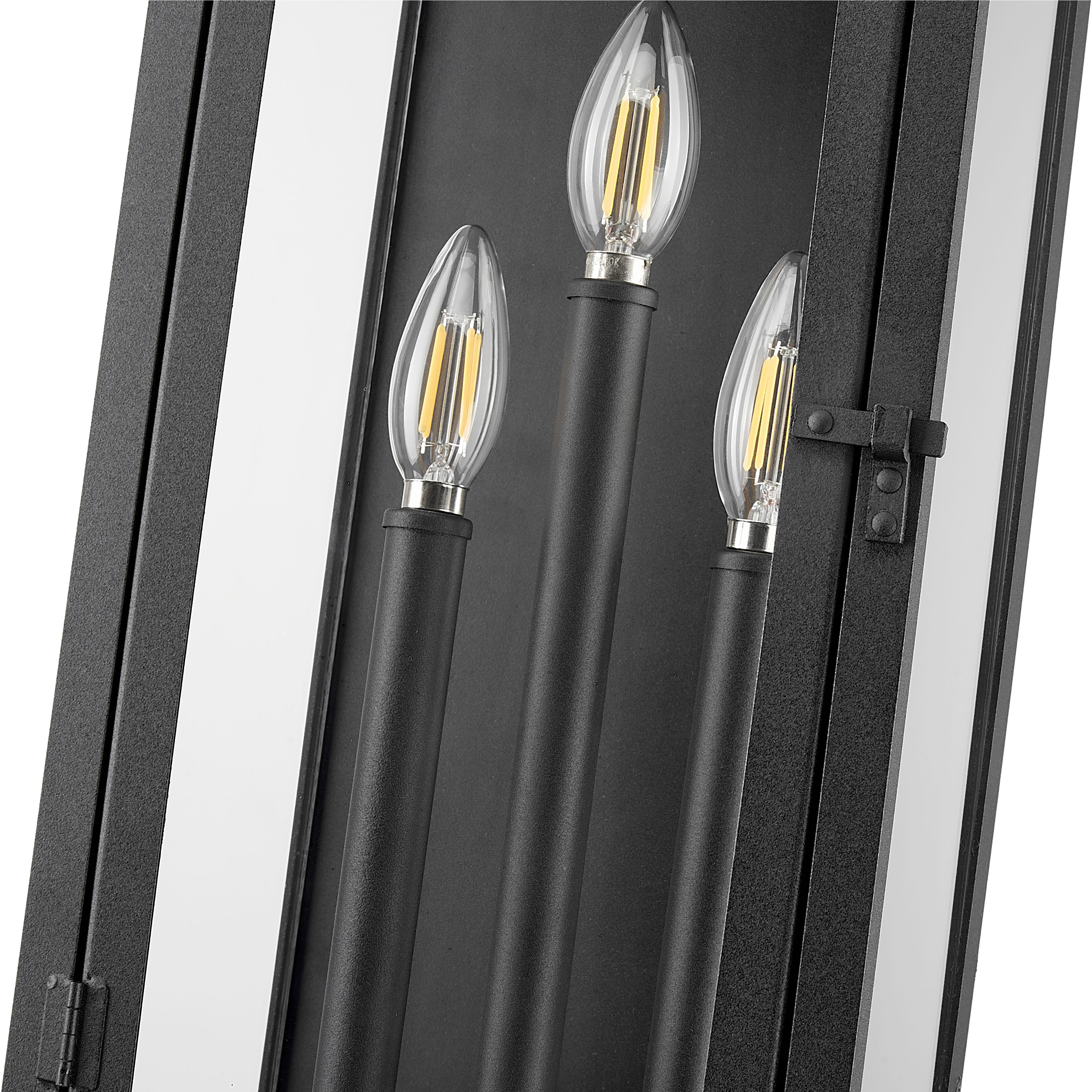 Nova 3 Light 20.5 inch Black Outdoor Wall Light in Clear Glass