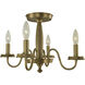 Matera 4 Light 17 inch Brushed Brass Semi-Flush Ceiling Light