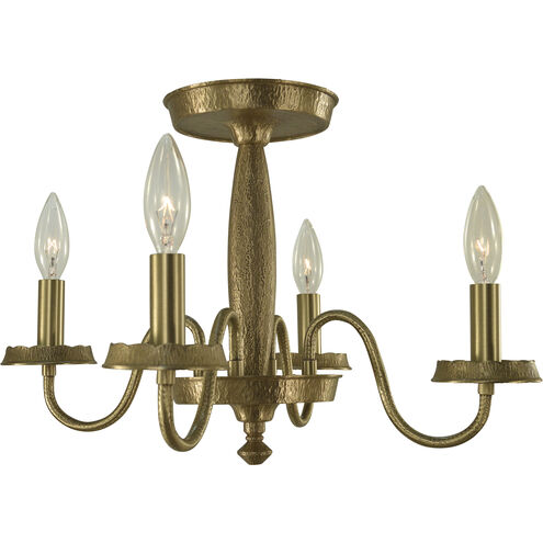 Matera 4 Light 17 inch Brushed Brass Semi-Flush Ceiling Light