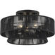 Florell 3 Light 18 inch Black Semi Flush Mount Ceiling Light, Large