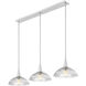 Lunelle 3 Light 52 inch Brushed Nickel Linear Chandelier Ceiling Light