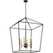 Townhall 6 Light 32 inch Coal/Soft Brass Pendant Ceiling Light