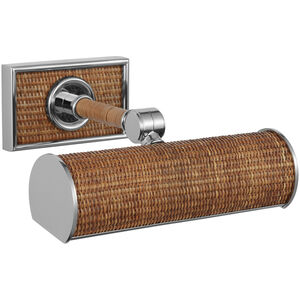 Chapman & Myers Halwell 8 watt 8 inch Polished Nickel and Natural Woven Rattan Picture Light Wall Light