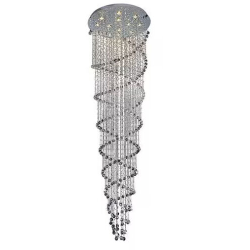 Double Spiral 12 Light 32 inch Chrome Flush Mount Ceiling Light