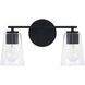 Portman 2 Light 14.5 inch Matte Black Vanity Light Wall Light