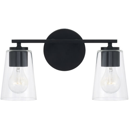 Portman 2 Light 14.5 inch Matte Black Vanity Light Wall Light