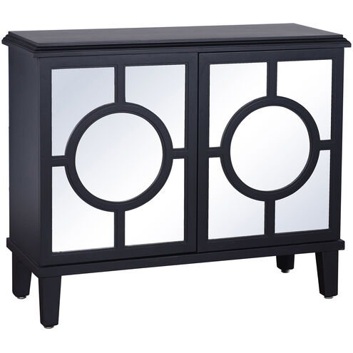 Hollywood Semi Gloss Black Lacquer and Clear Cabinet