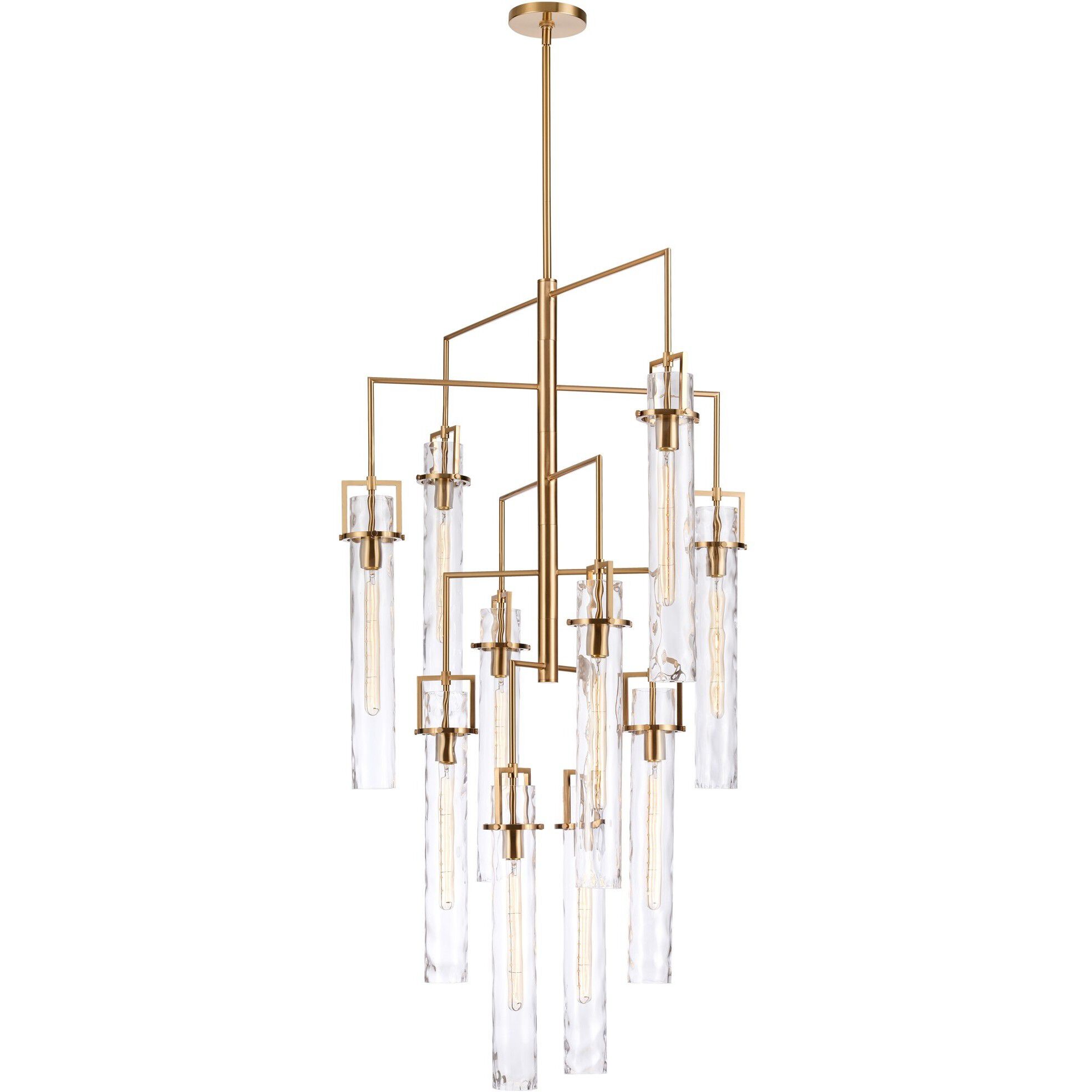 Jayden 10 Light 36 inch Lacquered Gold Chandelier Ceiling Light