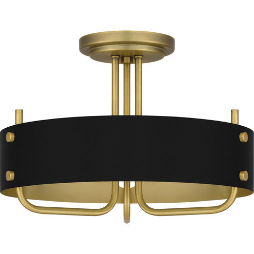 Madden 3 Light 17 inch Aged Brass Semi-Flush Mount Ceiling Light, Large
