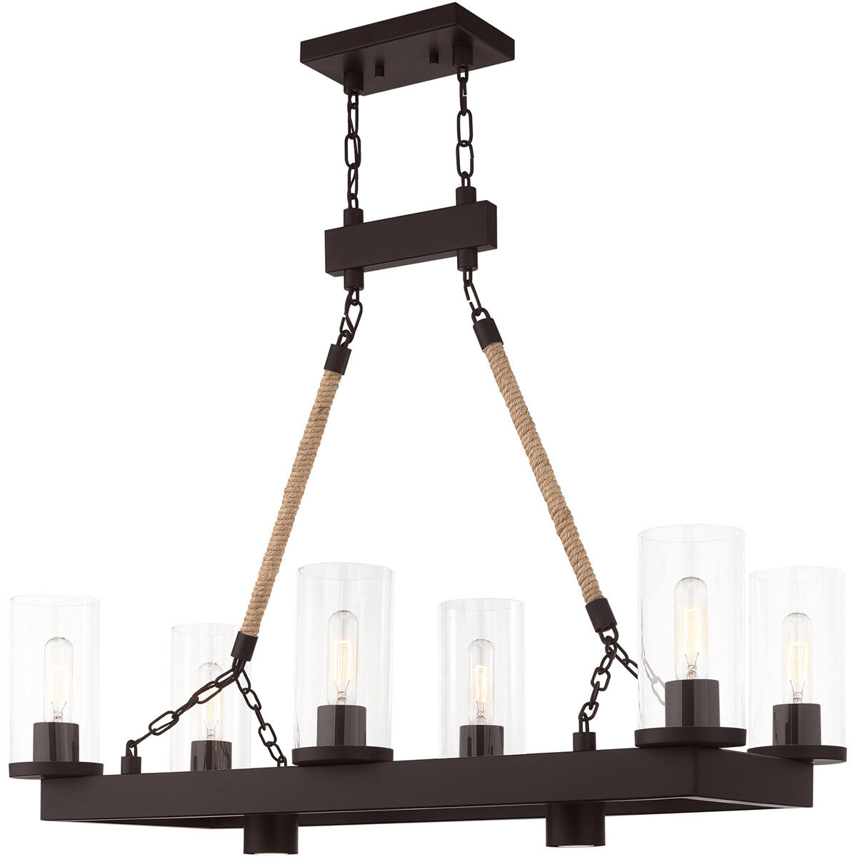 Neptune 6 Light 48 inch Bronze Bath Vanity Wall Light