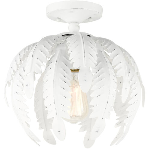 Acanthus 1 Light 12.63 inch Antique White Semi Flush Ceiling Light