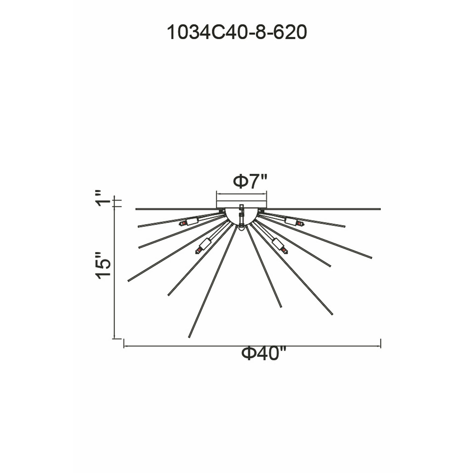 Savannah 8 Light 40 inch Gold Leaf Flush Mount Ceiling Light