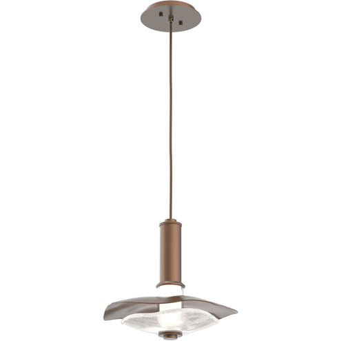 Cumulus LED 10.5 inch Burnished Bronze with Clear Granite Glass Pendant Ceiling Light, Large