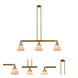 Franklin Restoration Fulton 3 Light 39 inch Brushed Brass Island Light Ceiling Light in Matte White Glass, Franklin Restoration