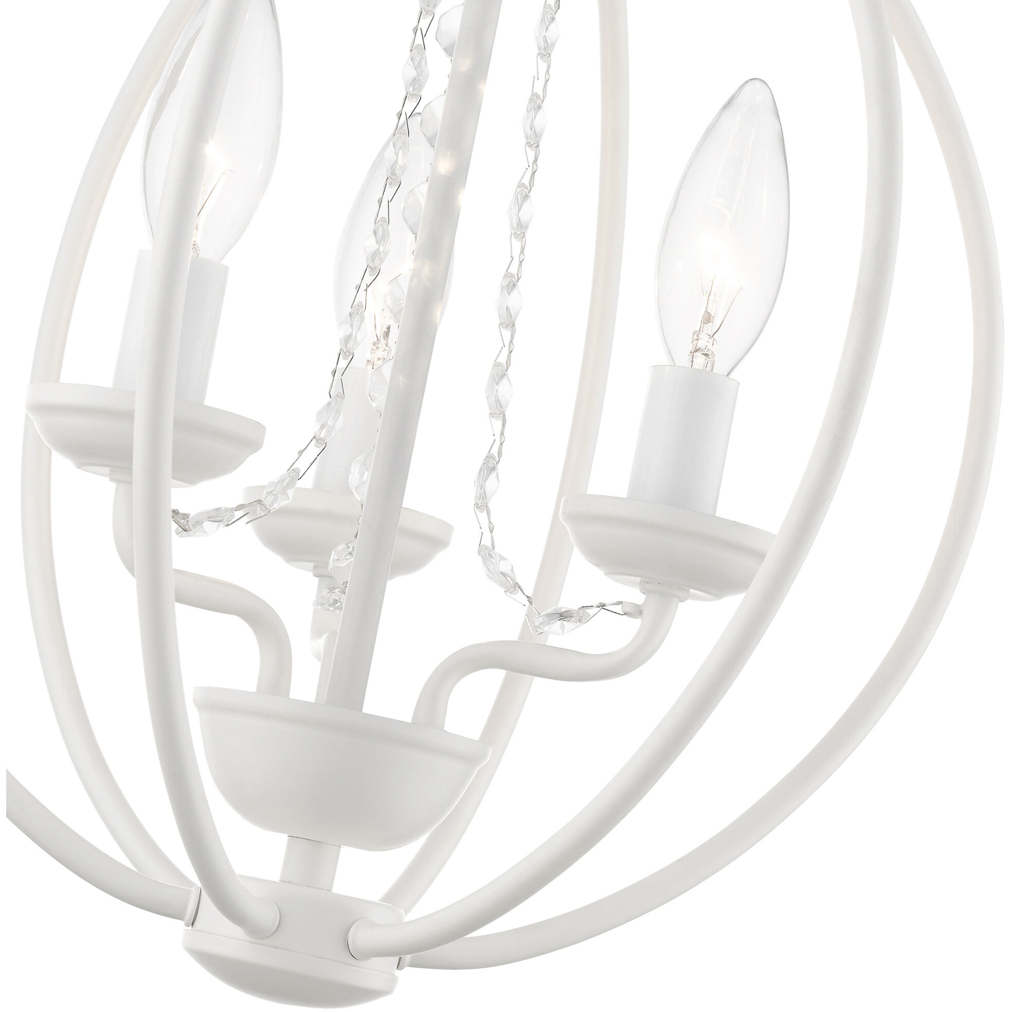 Arabella 3 Light 12 inch White Convertible Mini Chandelier/ Semi-Flush Ceiling Light, Globe