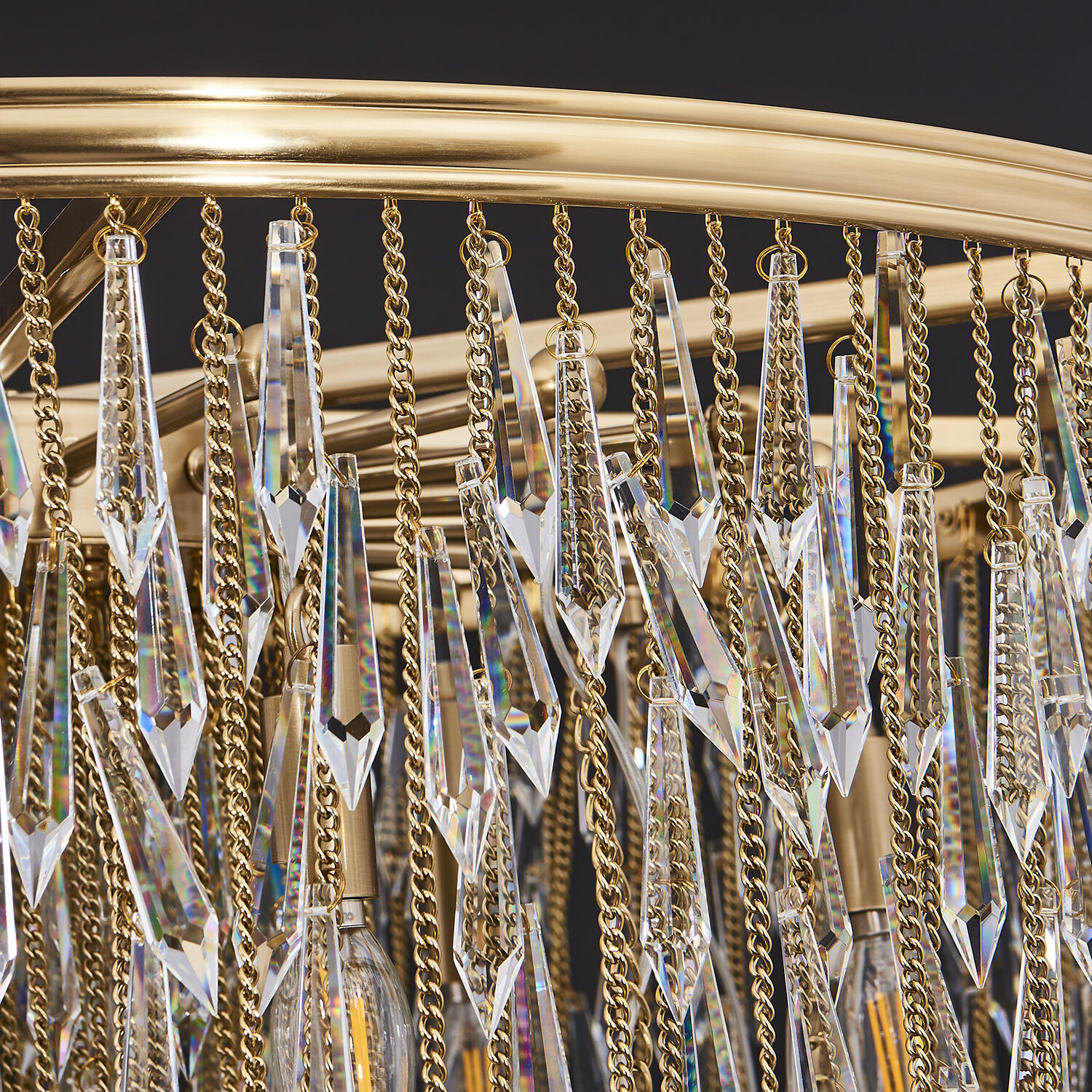 Frangia 18 Light 34 inch Brushed Champagne Gold Pendant Ceiling Light