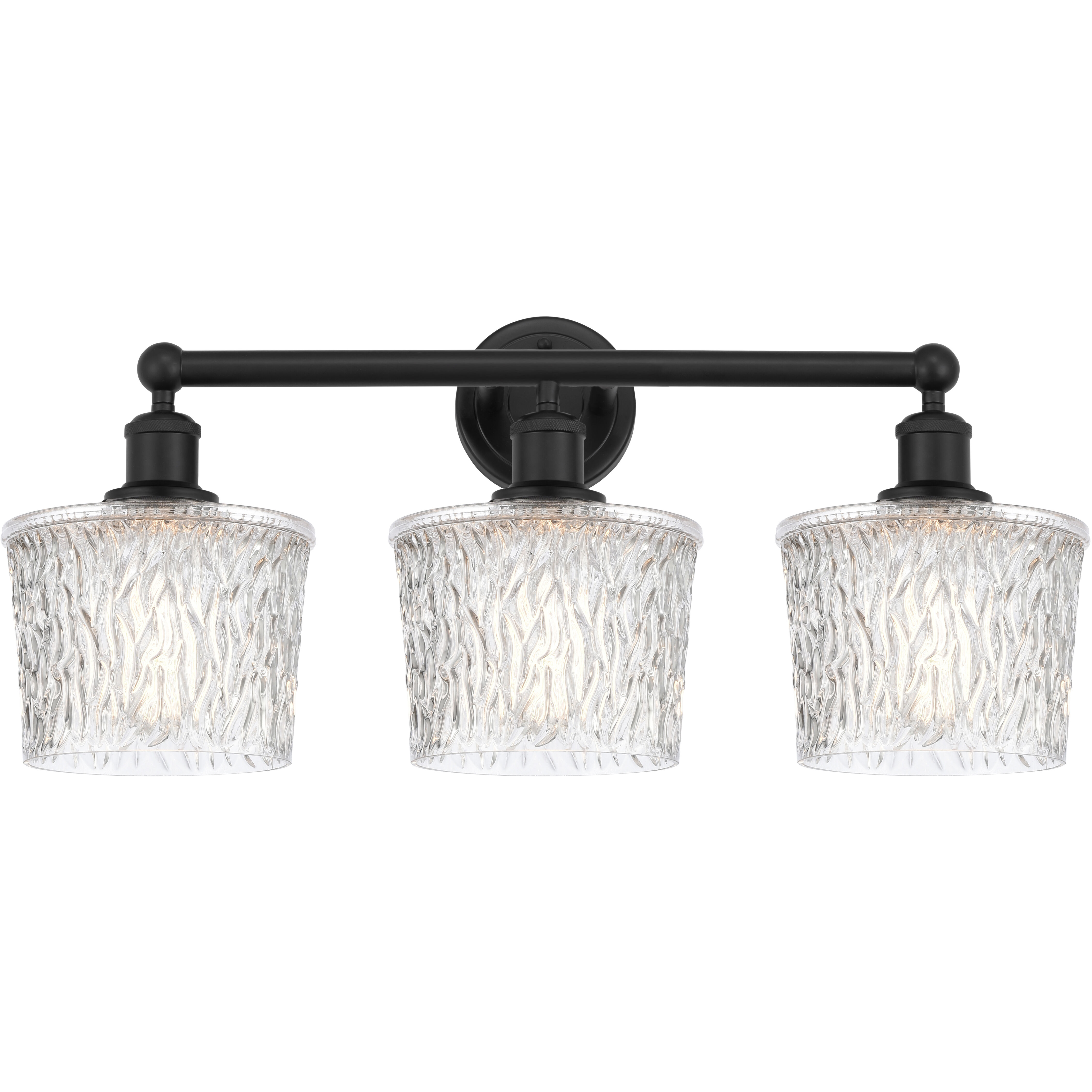 Edison Niagra 3 Light 25 inch Matte Black Bath Vanity Light Wall Light