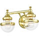 Oldwick 2 Light 15 inch Polished Brass Bath Vanity Wall Light