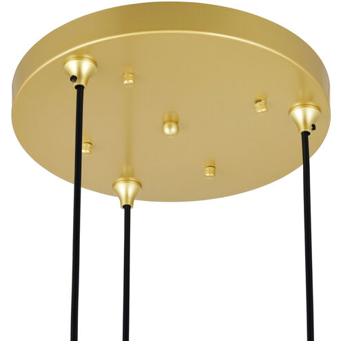 Da Vinci LED 16 inch Brass Multi Light Pendant Ceiling Light