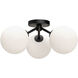 Alora Mood Cassia 3 Light 17.75 inch Matte Black Semi-Flush Mount Ceiling Light in Matte Opal Glass