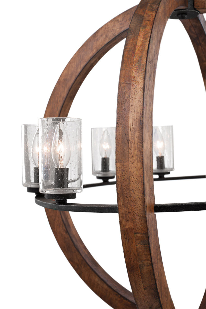 Grand Bank 8 Light 28 inch Auburn Stained Chandelier 1 Tier Medium Ceiling Light, Medium