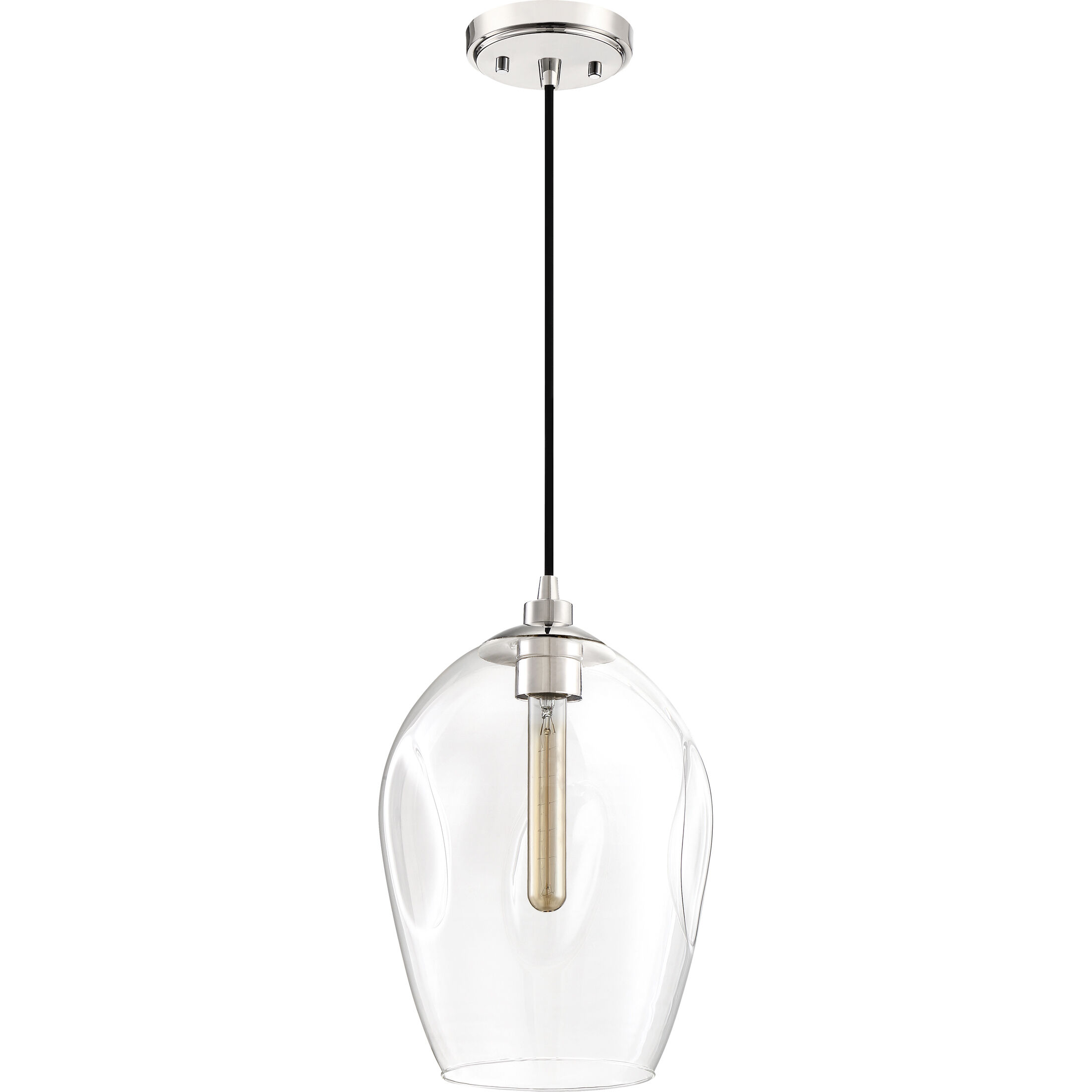 Nostalgia 1 Light 10 inch Polished Nickel Mini Pendant Ceiling Light
