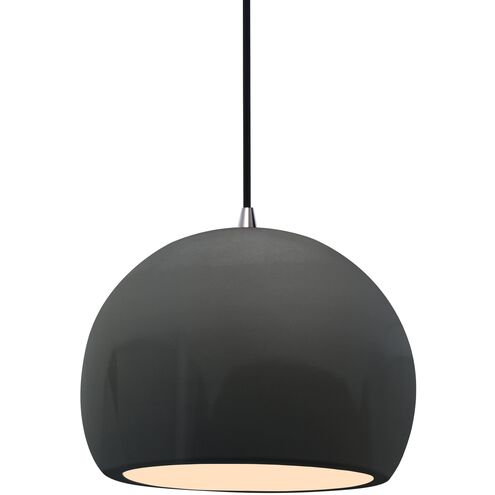 Radiance 1 Light 7 inch Gloss Grey and Brushed Nickel Pendant Ceiling Light