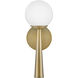 Izzy LED 6 inch Lacquered Brass Sconce Wall Light