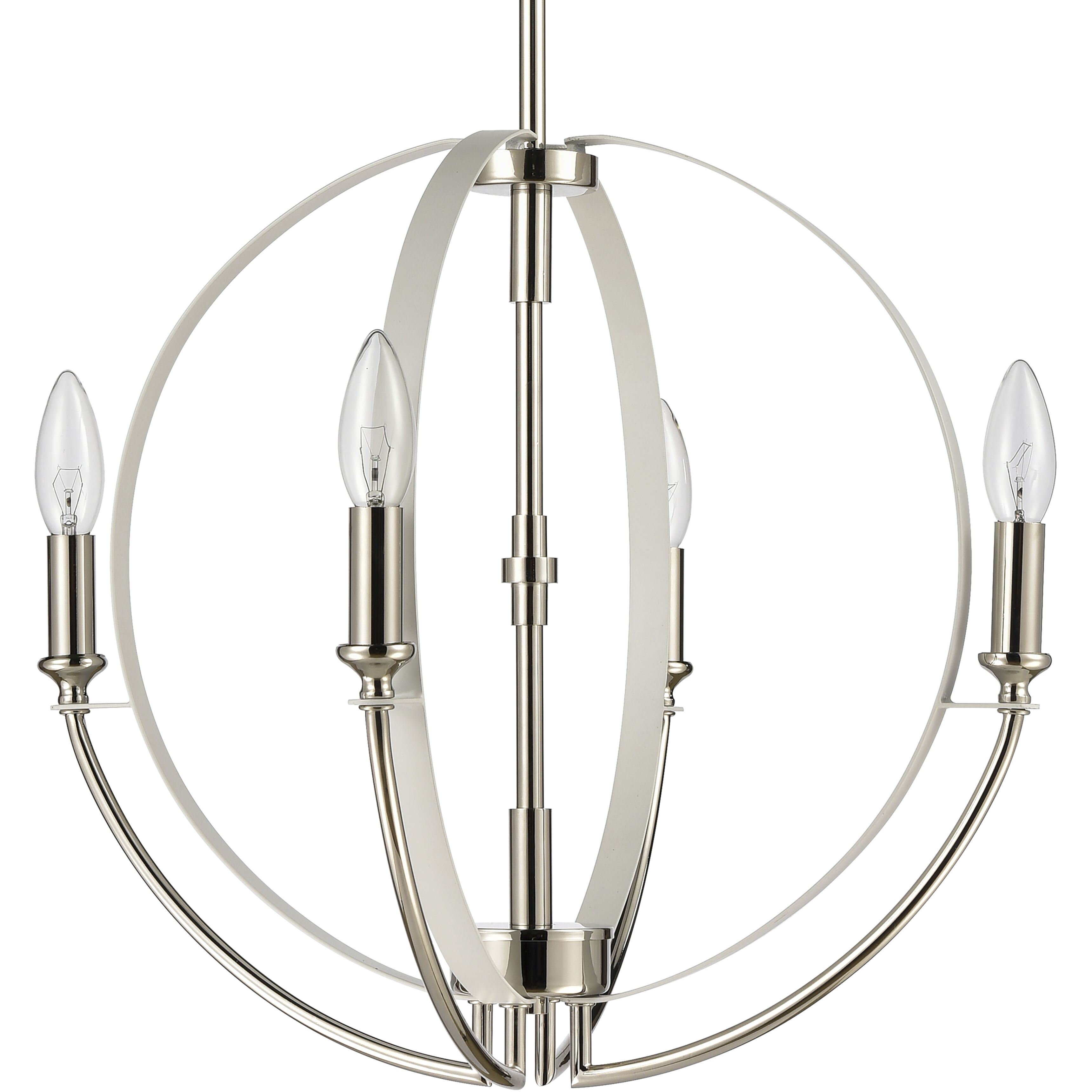 Rotunde 4 Light 18 inch Matte White Chandelier Ceiling Light