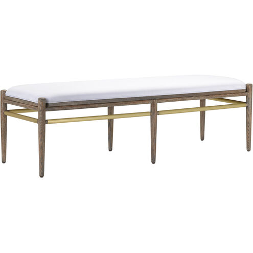 Visby Light Pepper/Brushed Brass Bench