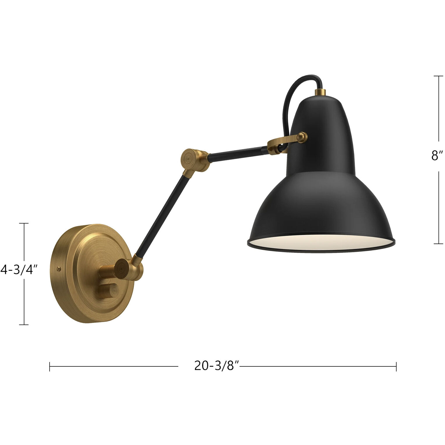 Alora Mood Felix Wall/Ceiling Light Wall Light in Aged Gold and Matte Black