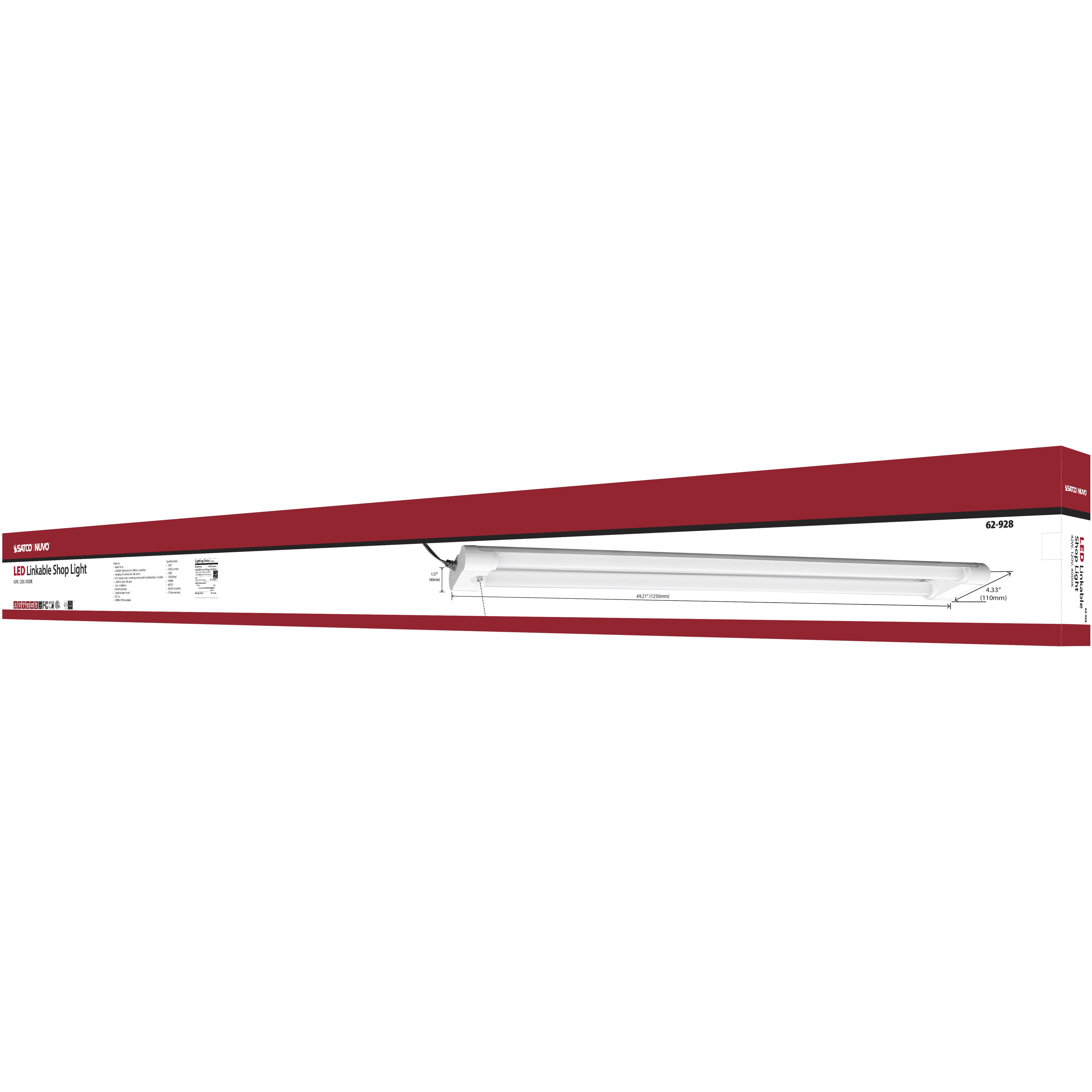 Brentwood 4 inch White Linear Shop Light Ceiling Light