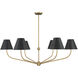 Xavier 6 Light 48 inch Vibrant Gold Chandelier Ceiling Light in Vibrant Gold and Matte Black