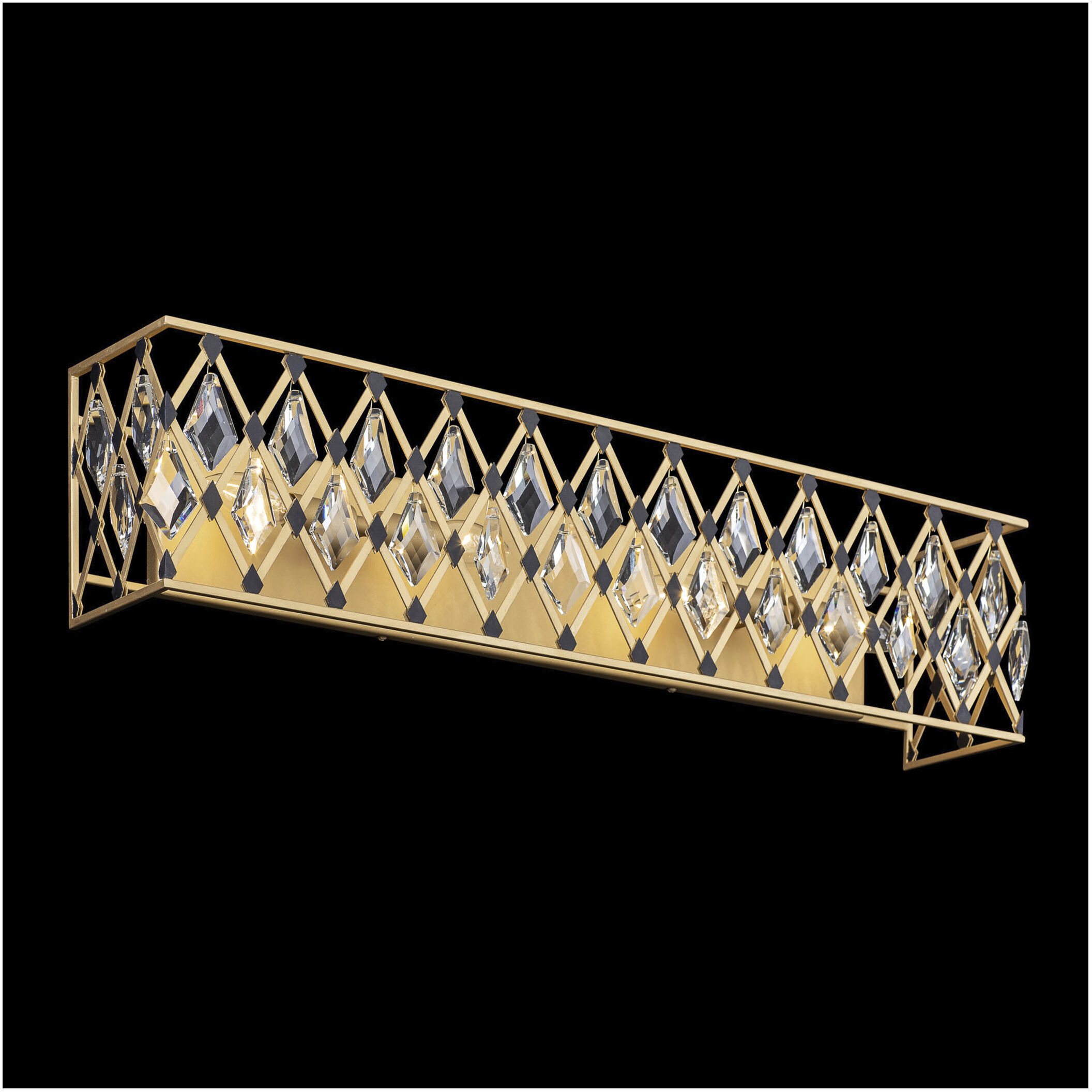 Windsor 4 Light 31 inch French Gold and Matte Black Bath Vanity Wall Light