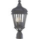 Harrison 3 Light 20 inch Coal Outdoor Post Mount Lantern in Black, Great Outdoors