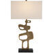 Mithra 29 inch 100 watt Antique Brass and Black Table Lamp Portable Light