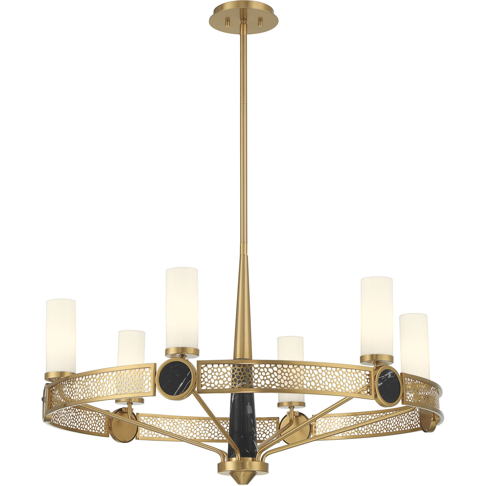 Farrell 6 Light 32 inch Warm Brass Chandelier Ceiling Light
