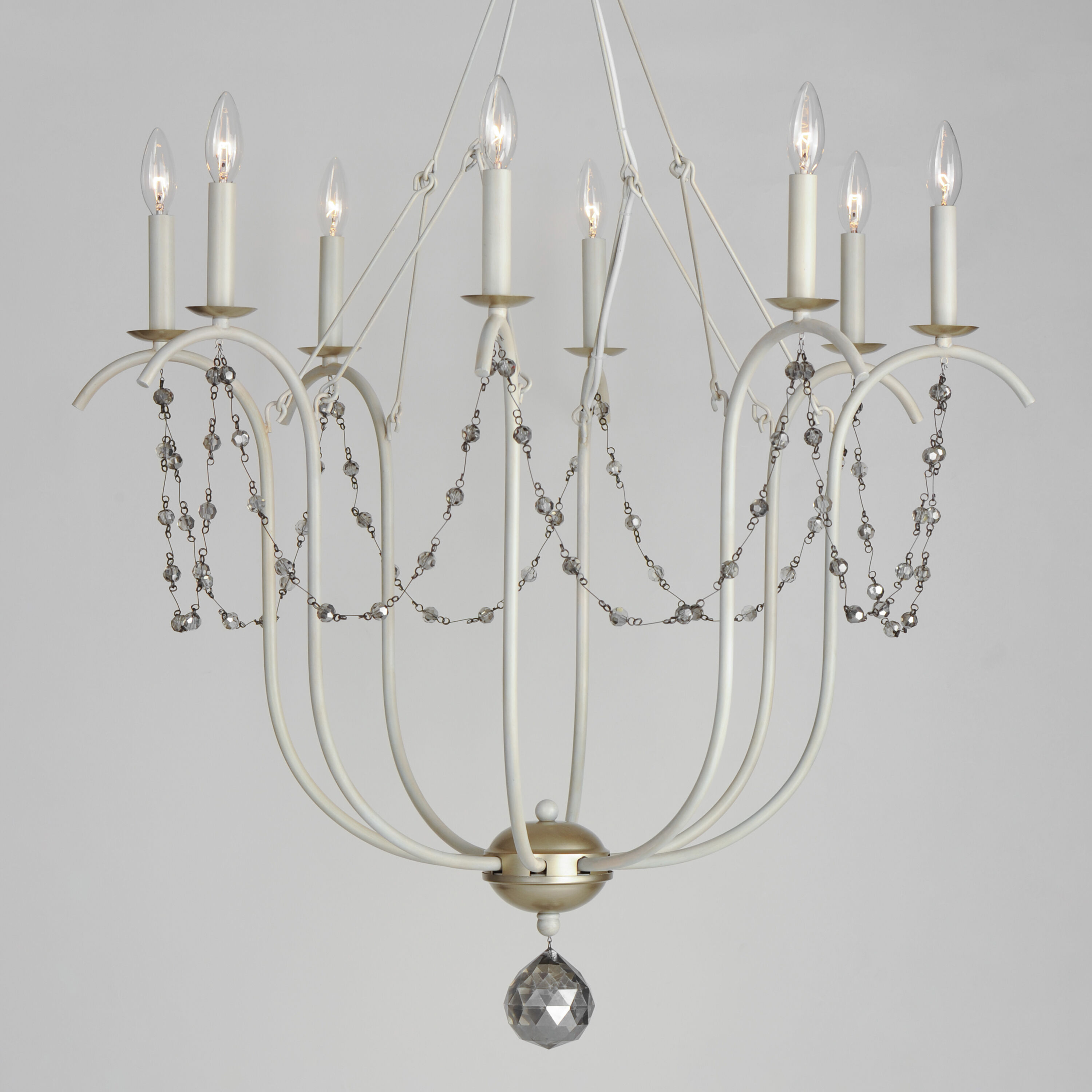 Formosa 8 Light 32 inch Ecru and Venetian Gold Chandelier Ceiling Light