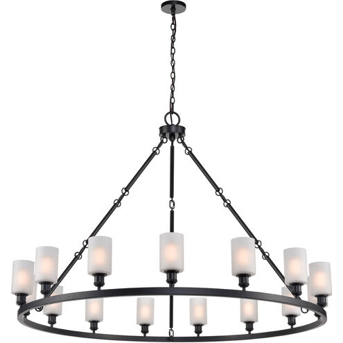 Ballston Saloon 20 Light 60 inch Matte Black Chandelier Ceiling Light