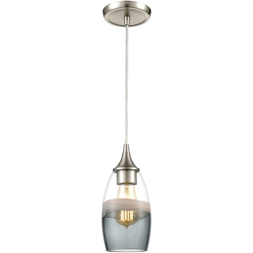 Sutter Creek 1 Light 5 inch Satin Nickel with Smoke Swirl Mini Pendant Ceiling Light