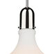 Auralume Amherst 1 Light 16 inch Polished Nickel Pendant Ceiling Light in Matte White Glass
